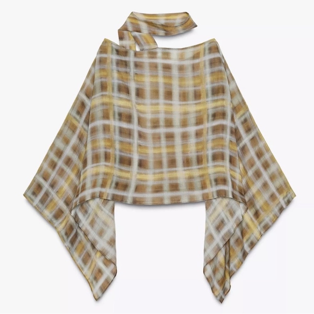 Zara Plaid Cape - Picture 2 of 3
